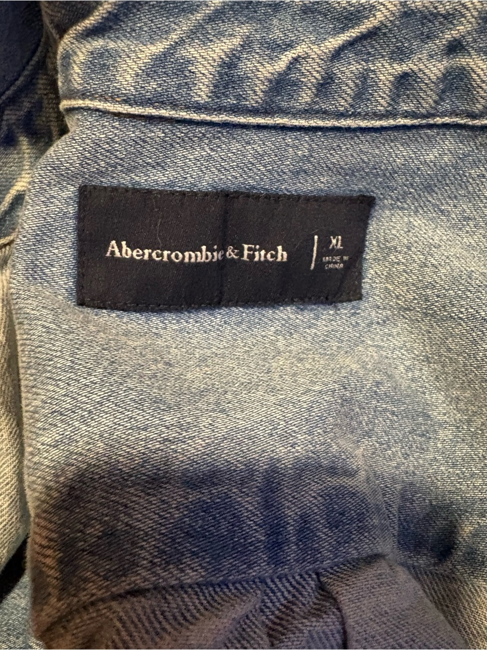 Abercrombie & Fitch Oversized Heavy Denim Shirt Jacket Shacket XL - Picture 3 of 3